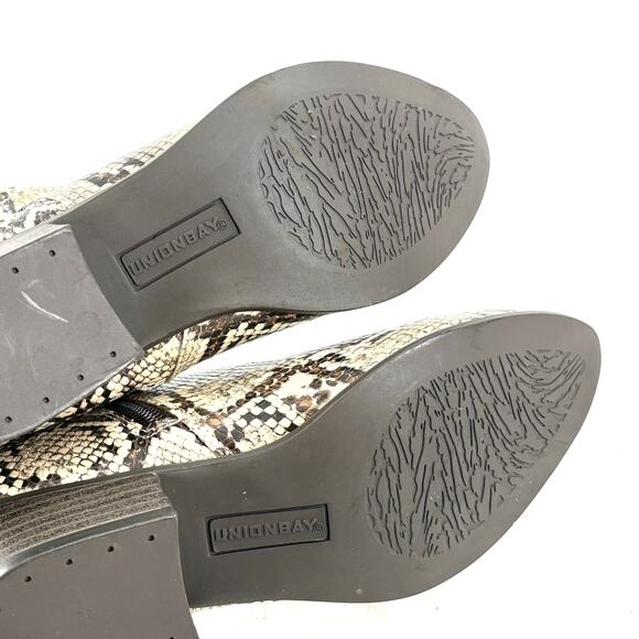 Unionbay Natural Snakeskin Tabby Boots 6 NWOT Ankle Booties Tan Brown Western - Picture 7 of 8